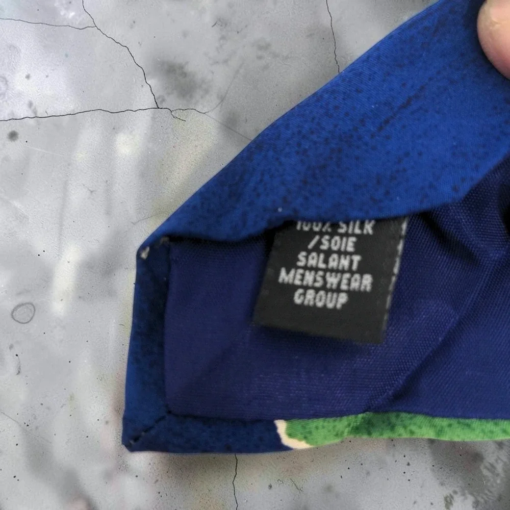 VTG Save the Children Silk Tie World Map Stars Michael Age 13 Blue Purple Mens